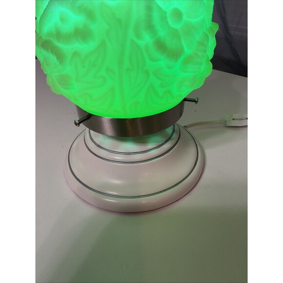 Fenton Other - Vintage Fenton floral yellow custard poppy Uranium Shade.9.25”H,4”base,6”